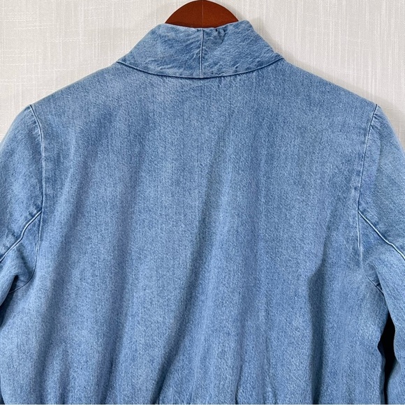J.Jill Pure Jill Indigo Curved Hem Cotton Denim Jacket Coat Size LP - Picture 10 of 16